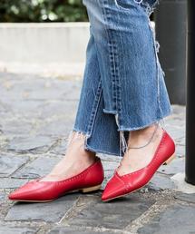 BEAUTY&YOUTH UNITED ARROWS | BY∴ Vカットスタッズレザーフラットパンプス ◆(パンプス)