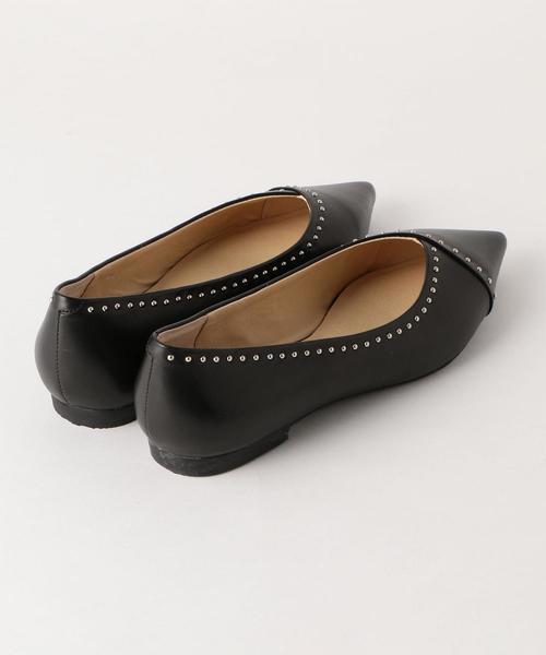 BEAUTY&YOUTH UNITED ARROWS(ビューティーアンドユースユナイテッドアローズ)の「BY∴ Vカットスタッズレザーフラットパンプス ◆(パンプス・レディース・レッド/ブラック・37h/35h/37/36h/36)」の6枚目の写真