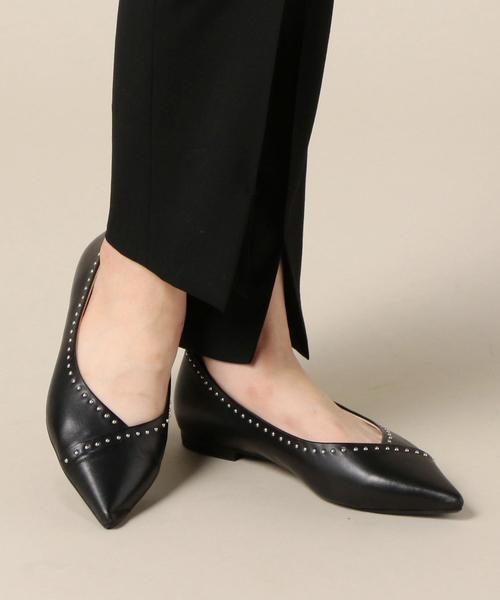 BEAUTY&YOUTH UNITED ARROWS(ビューティーアンドユースユナイテッドアローズ)の「BY∴ Vカットスタッズレザーフラットパンプス ◆(パンプス・レディース・レッド/ブラック・37h/35h/37/36h/36)」の10枚目の写真