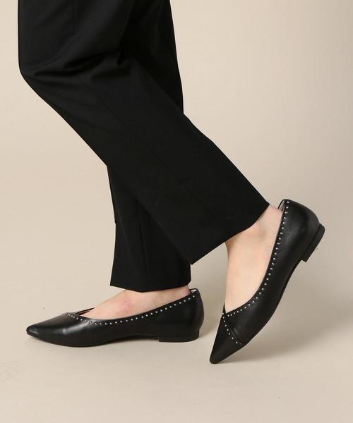 BEAUTY&YOUTH UNITED ARROWS(ビューティーアンドユースユナイテッドアローズ)の「BY∴ Vカットスタッズレザーフラットパンプス ◆(パンプス・レディース・レッド/ブラック・37h/35h/37/36h/36)」の11枚目の写真