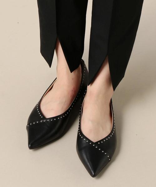 BEAUTY&YOUTH UNITED ARROWS(ビューティーアンドユースユナイテッドアローズ)の「BY∴ Vカットスタッズレザーフラットパンプス ◆(パンプス・レディース・レッド/ブラック・37h/35h/37/36h/36)」の12枚目の写真