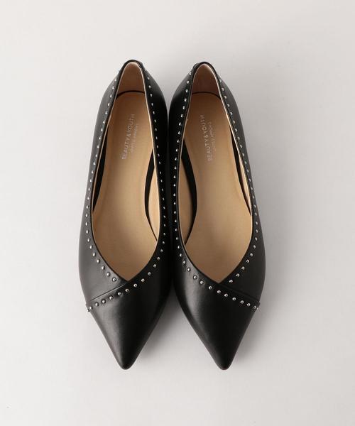 BEAUTY&YOUTH UNITED ARROWS(ビューティーアンドユースユナイテッドアローズ)の「BY∴ Vカットスタッズレザーフラットパンプス ◆(パンプス・レディース・レッド/ブラック・37h/35h/37/36h/36)」の15枚目の写真