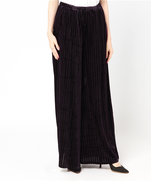 SHIPS BLUESTORE（シップスブルーストア）の「SHIPS BLUESTORE: ストライプベロアパンツ（その他パンツ・レディース・ブラック/バイオレット/レンガ・ONE SIZE）」の13枚目の写真