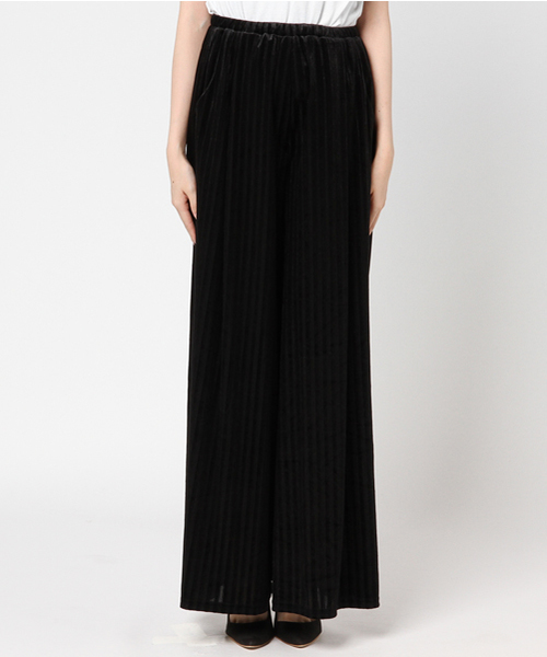 SHIPS BLUESTORE（シップスブルーストア）の「SHIPS BLUESTORE: ストライプベロアパンツ（その他パンツ・レディース・ブラック/バイオレット/レンガ・ONE SIZE）」の9枚目の写真