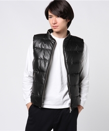 【未使用】LOVELESS ラブレス カモフラ レザー装飾 ダウンベスト 黒 3 LOVELESS（ラブレス）の「【LOVELESS】MENS エクセラレザーダウン