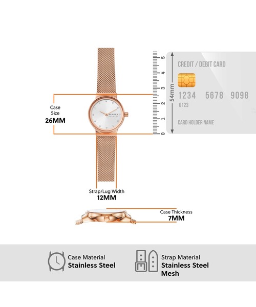 SKAGEN（スカーゲン）の「スカーゲン 腕時計 レディース アナログ ステンレス SKW2665（アナログ腕時計・レディース・ピンクゴールド・FREE）」の13枚目の写真