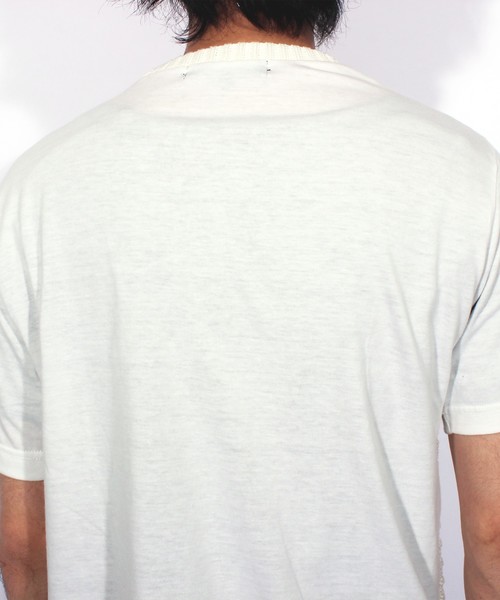 ８(eight)（エイト）の「ニット 切替 半袖Tシャツ（Tシャツ/カットソー・メンズ・ネイビー/ブラック/ホワイト・X-LARGE/LARGE/MEDIUM）」の7枚目の写真