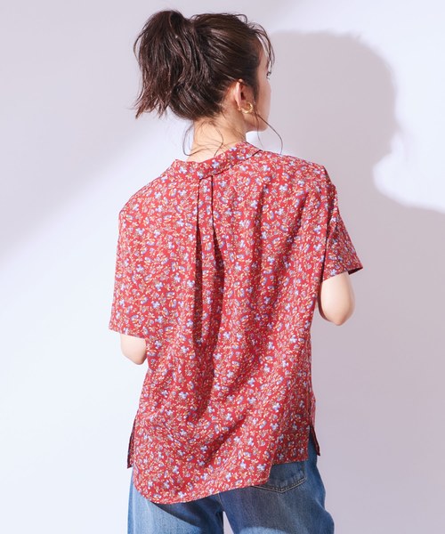 CIAOPANIC（チャオパニック）の「オープンカラー半袖シャツ（シャツ/ブラウス・レディース・ホワイト/レッド/ネイビー・FREE）」の9枚目の写真