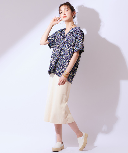 CIAOPANIC（チャオパニック）の「オープンカラー半袖シャツ（シャツ/ブラウス・レディース・ホワイト/レッド/ネイビー・FREE）」の21枚目の写真