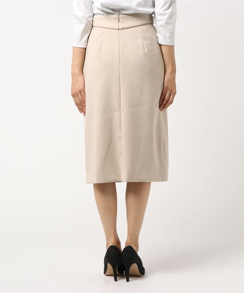STUDIOUS　ステュディオス　コンビサテンプリーツスカート（ベージュ）１ Super Stretch Tight Skirt(1 OFF WHITE): STUDIOUS: WOMENS