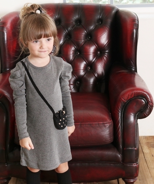 Rora(ローラ)の「シャネリア ワンピース(2color)(ワンピース・キッズ・チャコールグレー/レッド・110cm/100cm/120cm/130cm/140cm/90㎝/150cm)」の9枚目の写真