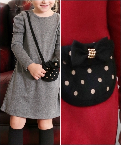 Rora(ローラ)の「シャネリア ワンピース(2color)(ワンピース・キッズ・チャコールグレー/レッド・110cm/100cm/120cm/130cm/140cm/90㎝/150cm)」の11枚目の写真