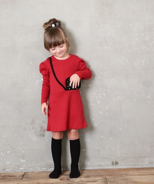 Rora(ローラ)の「シャネリア ワンピース(2color)(ワンピース・キッズ・チャコールグレー/レッド・110cm/100cm/120cm/130cm/140cm/90㎝/150cm)」の13枚目の写真