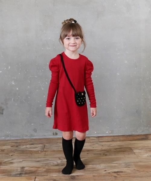 Rora(ローラ)の「シャネリア ワンピース(2color)(ワンピース・キッズ・チャコールグレー/レッド・110cm/100cm/120cm/130cm/140cm/90㎝/150cm)」の17枚目の写真