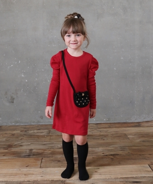 Rora(ローラ)の「シャネリア ワンピース(2color)(ワンピース・キッズ・チャコールグレー/レッド・110cm/100cm/120cm/130cm/140cm/90㎝/150cm)」の18枚目の写真