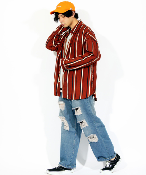 ８(eight)（エイト）の「ダメージ デニム ジーンズ サルエル（デニムパンツ・メンズ・インディゴブルー/ブルー・FREE）」の6枚目の写真