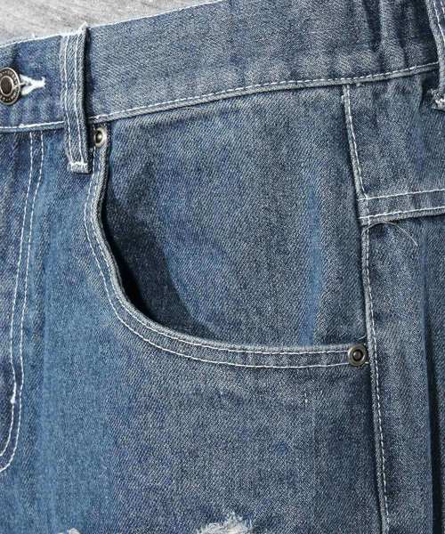 ８(eight)（エイト）の「ダメージ デニム ジーンズ サルエル（デニムパンツ・メンズ・インディゴブルー/ブルー・FREE）」の10枚目の写真