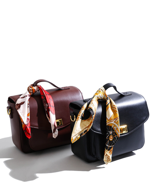 WEGO（ウィゴー）の「WEGO/【2点セット】スカーフ付きショルダーバッグ（ショルダーバッグ・レディース・ブラック/ブラウン・FREE）」の3枚目の写真