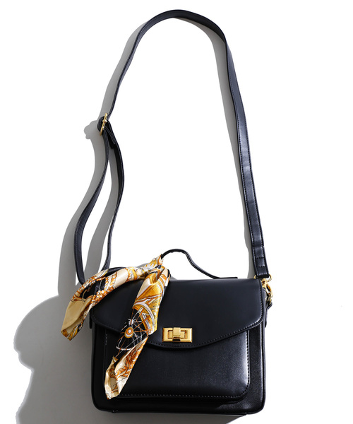 WEGO（ウィゴー）の「WEGO/【2点セット】スカーフ付きショルダーバッグ（ショルダーバッグ・レディース・ブラック/ブラウン・FREE）」の5枚目の写真