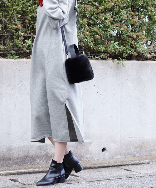 reca（レカ）の「スタッフオススメ◆ビッグシルエット裏起毛スリットワンピース（ワンピース・レディース・グレー/パープル/ボルドー/ブラック/パープル系その他・M/FREE）」の10枚目の写真