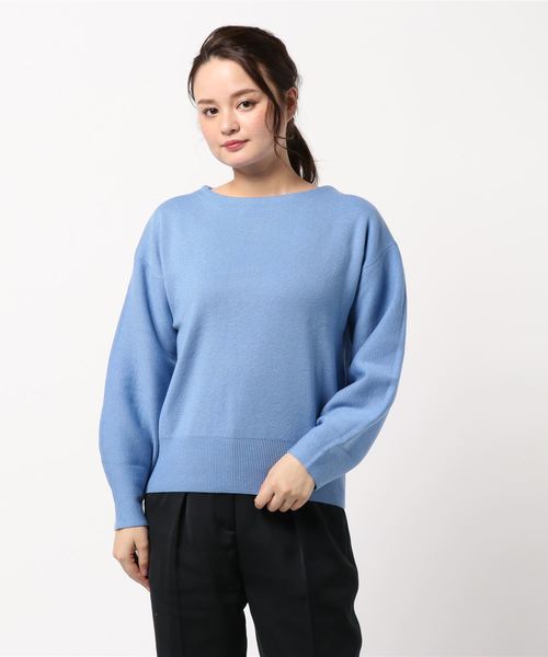 YECCA VECCA（イェッカヴェッカ）の「・ボリューム袖ニットプルオーバー（ニット/セーター・レディース・ライトブルー/ブラック/オフホワイト/イエロー/ラベンダー・FREE）」の3枚目の写真