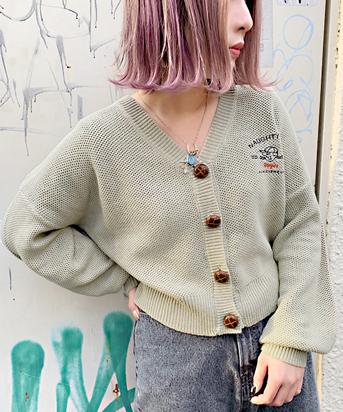 apres jour（アプレジュール）の「てがき風刺繍カーディガン【ZOZOTOWN限定アイテム】（カーディガン/ボレロ・レディース・グリーン系その他/クリーム/ベージュ・フリー）」の3枚目の写真