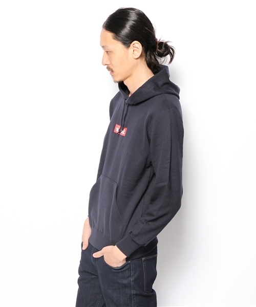 WHO'S WHO gallery(フーズフーギャラリー)の「【rinevuos】BOXパーカー(パーカー・メンズ・グレー/ネイビー・MEDIUM/SMALL)」の4枚目の写真