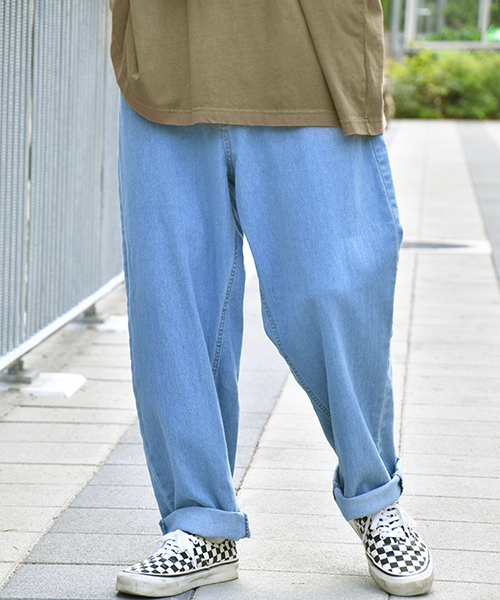 kutir(クティール)の「デニムバルーンワイドパンツ(デニムパンツ・メンズ・ライトブルー/インディゴブルー/サックスブルー・SMALL/LARGE/MEDIUM)」の2枚目の写真