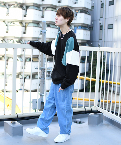 kutir(クティール)の「デニムバルーンワイドパンツ(デニムパンツ・メンズ・ライトブルー/インディゴブルー/サックスブルー・SMALL/LARGE/MEDIUM)」の5枚目の写真