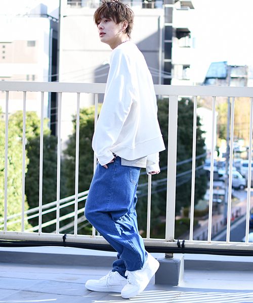 kutir(クティール)の「デニムバルーンワイドパンツ(デニムパンツ・メンズ・ライトブルー/インディゴブルー/サックスブルー・SMALL/LARGE/MEDIUM)」の12枚目の写真