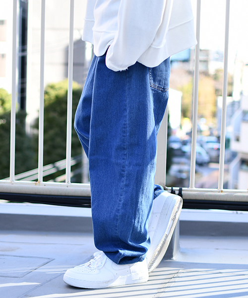 kutir(クティール)の「デニムバルーンワイドパンツ(デニムパンツ・メンズ・ライトブルー/インディゴブルー/サックスブルー・SMALL/LARGE/MEDIUM)」の14枚目の写真