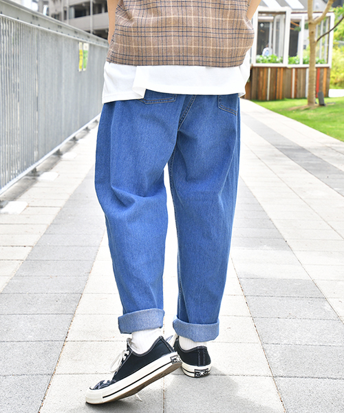 kutir(クティール)の「デニムバルーンワイドパンツ(デニムパンツ・メンズ・ライトブルー/インディゴブルー/サックスブルー・SMALL/LARGE/MEDIUM)」の22枚目の写真