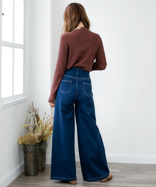 Julia Boutique（ジュリアブティック）の「脚長ハイウエストワイドパンツ/510229（その他パンツ・レディース・ライトブルー/ブラック/ネイビー・LL/S/M/L）」の11枚目の写真