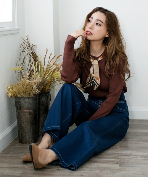 Julia Boutique（ジュリアブティック）の「脚長ハイウエストワイドパンツ/510229（その他パンツ・レディース・ライトブルー/ブラック/ネイビー・LL/S/M/L）」の13枚目の写真