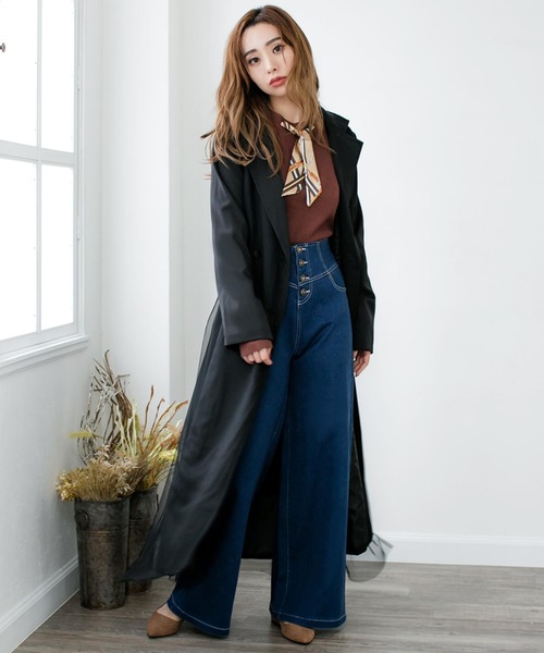 Julia Boutique（ジュリアブティック）の「脚長ハイウエストワイドパンツ/510229（その他パンツ・レディース・ライトブルー/ブラック/ネイビー・LL/S/M/L）」の14枚目の写真