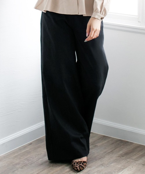 Julia Boutique（ジュリアブティック）の「脚長ハイウエストワイドパンツ/510229（その他パンツ・レディース・ライトブルー/ブラック/ネイビー・LL/S/M/L）」の4枚目の写真