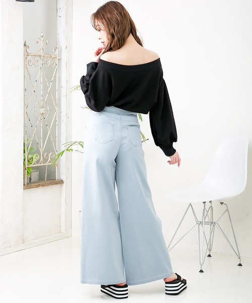 Julia Boutique（ジュリアブティック）の「脚長ハイウエストワイドパンツ/510229（その他パンツ・レディース・ライトブルー/ブラック/ネイビー・LL/S/M/L）」の6枚目の写真