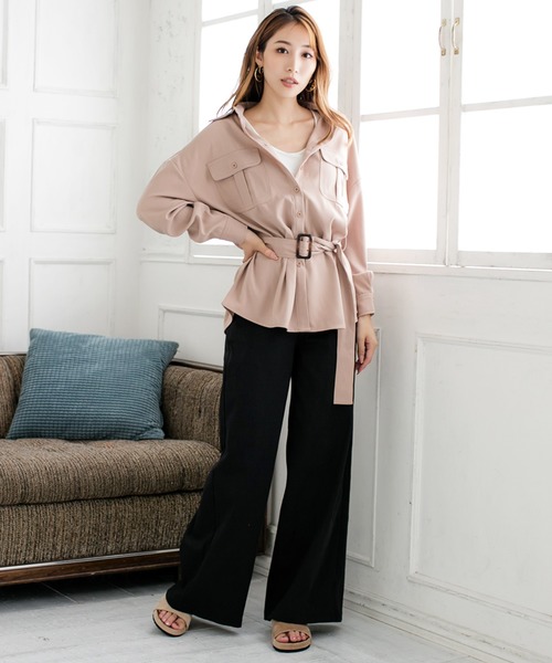 Julia Boutique（ジュリアブティック）の「脚長ハイウエストワイドパンツ/510229（その他パンツ・レディース・ライトブルー/ブラック/ネイビー・LL/S/M/L）」の8枚目の写真