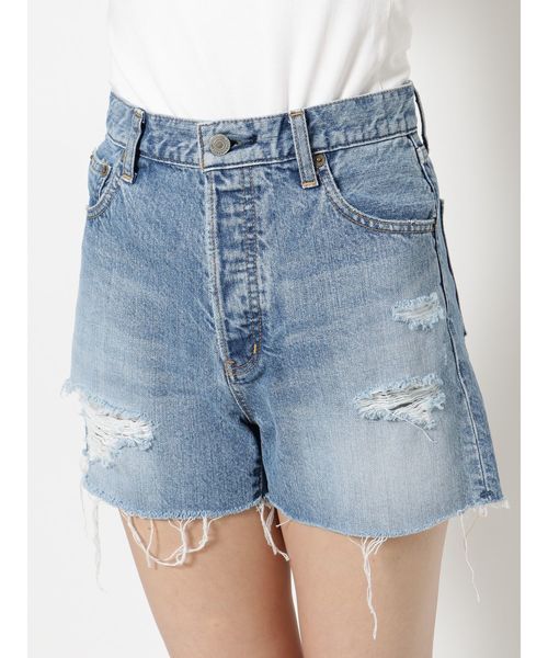 Ungrid（アングリッド）の「クラッシュデニムショートパンツ（デニムパンツ・レディース・ブルー・SMALL/MEDIUM）」の6枚目の写真
