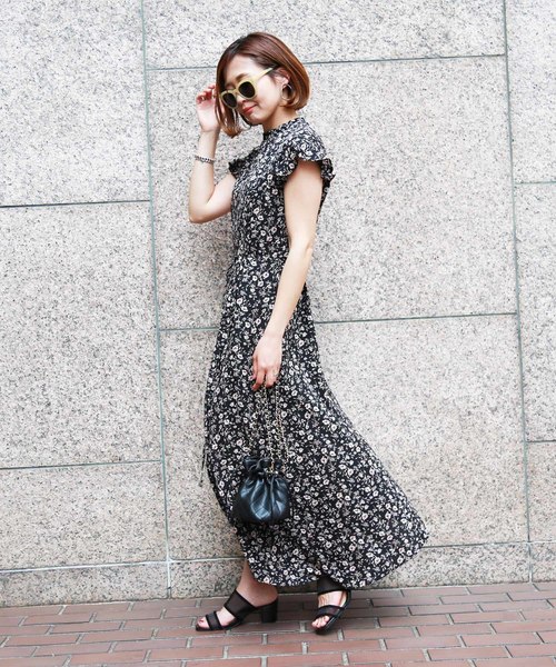 FREE'S MART（フリーズマート）の「◇ハイネック花柄マキシワンピース