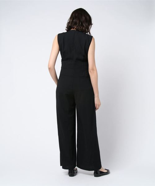 Lace Ladies（レースレディース）の「ノースリーブVネックオールインワン・ワイドパンツドレス（パンツドレス・レディース・ブラック/ネイビー/グレー/ブルーグリーン/ブルーグレー・S/M/L/XL）」の18枚目の写真