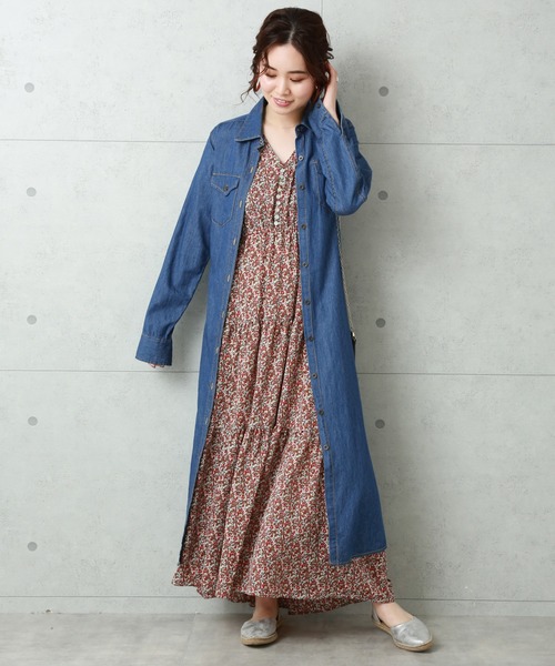 libelle more(リベル モア)の「小花柄ティアードマキシワンピース(ワンピース・レディース・ブラック/オフホワイト/カーキ・LL/M/L)」の14枚目の写真