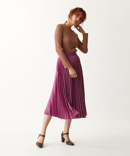 EMMEL REFINES（エメルリファインズ）の「〔ハンドウォッシャブル〕FC HW プリーツスカート（スカート・レディース・ライトブルー/パープル/ブラウン/ベージュ/その他1/ダークブラウン・M/S）」の9枚目の写真