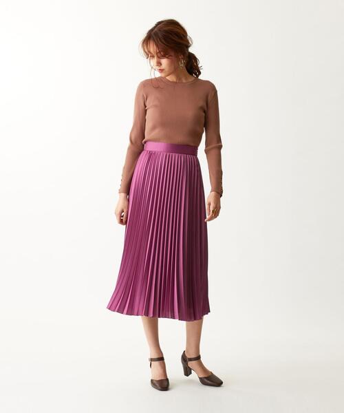 EMMEL REFINES（エメルリファインズ）の「〔ハンドウォッシャブル〕FC HW プリーツスカート（スカート・レディース・ライトブルー/パープル/ブラウン/ベージュ/その他1/ダークブラウン・M/S）」の10枚目の写真