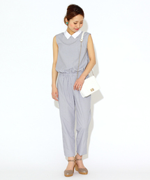 Ray BEAMS | Ray BEAMS / フラットカラー チェックサロペット(サロペット/オーバーオール)