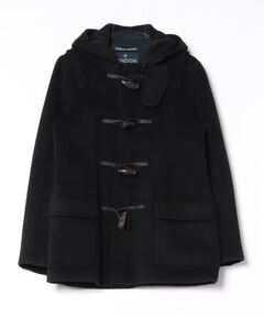 tenma180128　レイビームス　ドルマンダッフルコート　ブラック オーバーサイズメルトンラグランロングダッフルコート EMMA CLOTHES