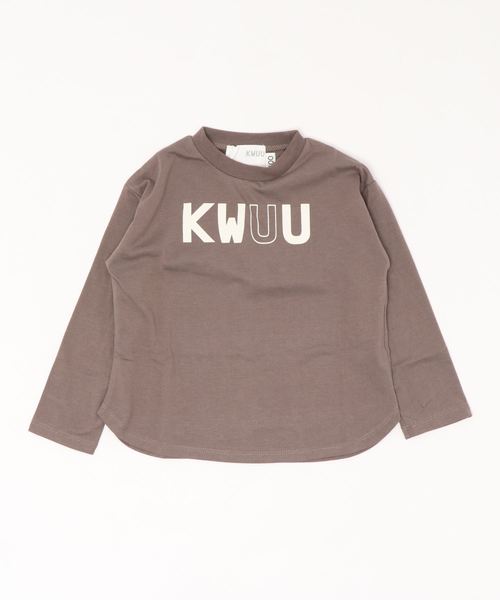 KWUU(クー)の「長袖 プリント ロンT(Tシャツ/カットソー)」|モカ
