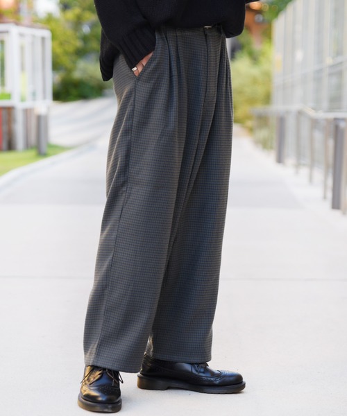 kutir（クティール）の「チェックワイドストレートパンツ（その他パンツ・メンズ・チャコールグレー/ダークブラウン/ベージュ・SMALL/MEDIUM/LARGE）」の7枚目の写真