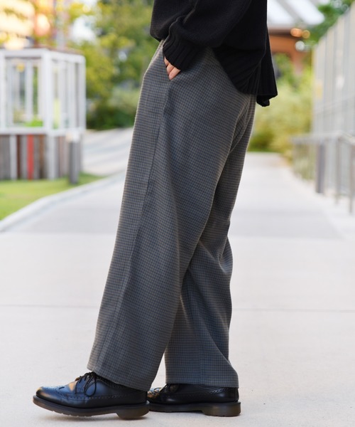 kutir（クティール）の「チェックワイドストレートパンツ（その他パンツ・メンズ・チャコールグレー/ダークブラウン/ベージュ・SMALL/MEDIUM/LARGE）」の9枚目の写真