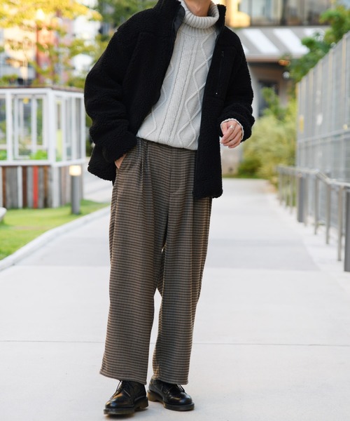 kutir（クティール）の「チェックワイドストレートパンツ（その他パンツ・メンズ・チャコールグレー/ダークブラウン/ベージュ・SMALL/MEDIUM/LARGE）」の11枚目の写真